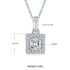 Light luxury square S925 silver plated platinum Moissanite diamond pendant earring set 1